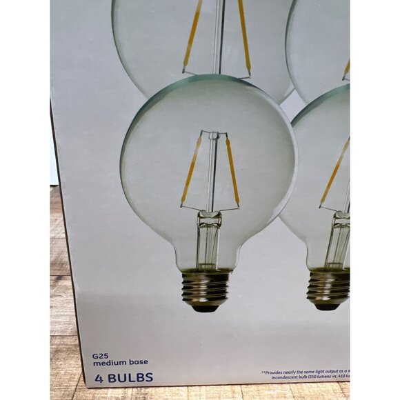 GE Basic LED G25 Medium Base Dimmable Soft White Light Bulbs 40W 4-Pack - Picture 3 of 4